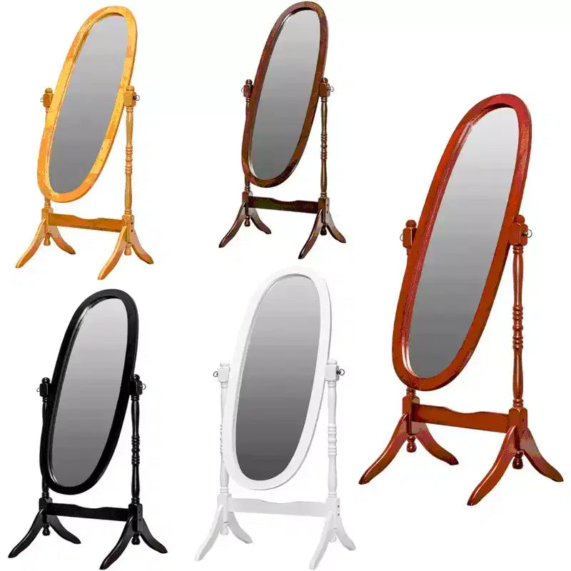 Legacy Decor Swivel Full Length Free Standing Wood Cheval Floor Mirror