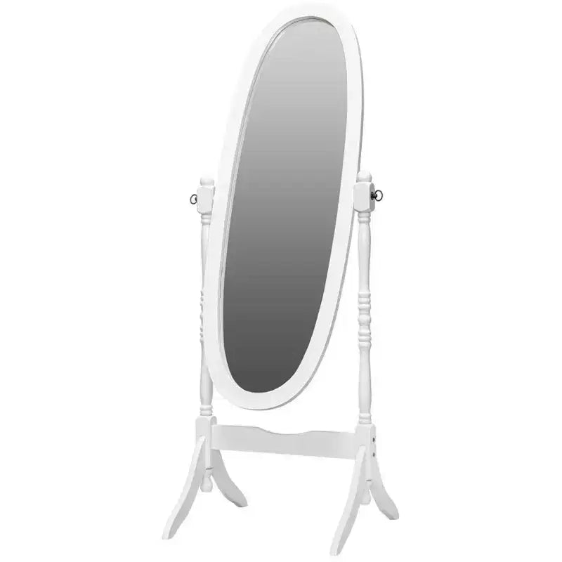 Specchio intero girevole da terra, Ciliegio/Rovere/Bianco, 1 persona