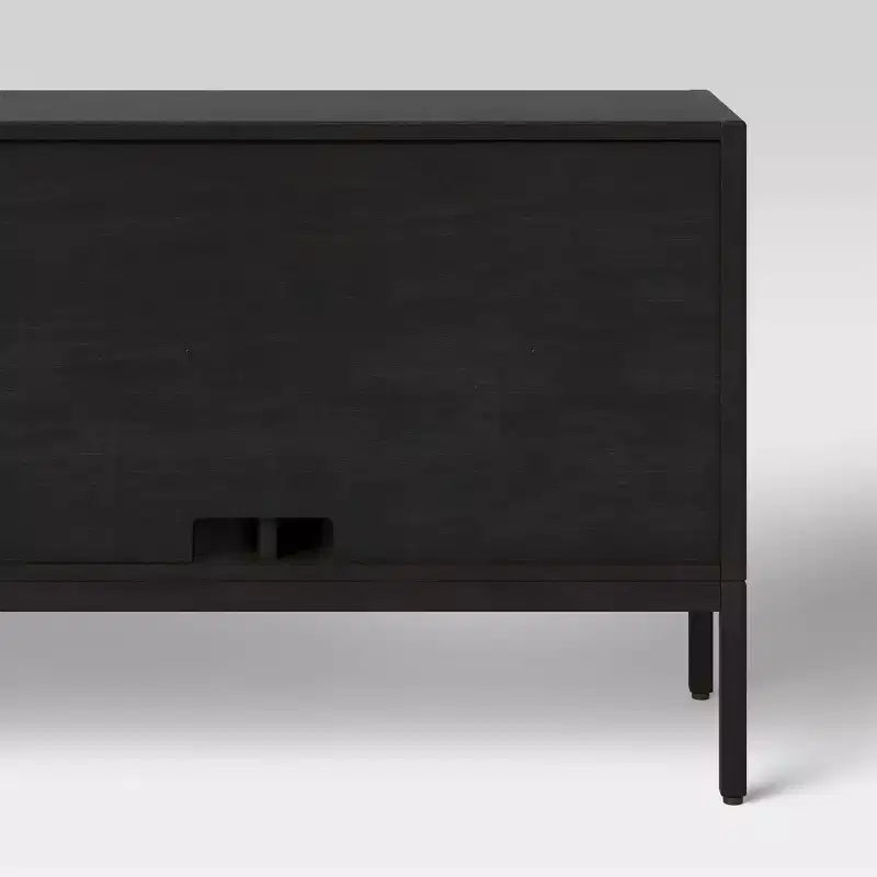 Mobile TV in Legno Naturale con Ante in Rete, Adatto a TV fino a 50", Montaggio per 1 Persona